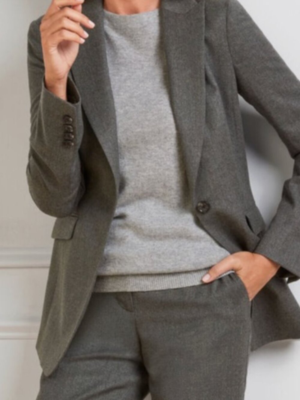 Talbots Career Blazer Dark Grey Wool Single Breasted (NWT)